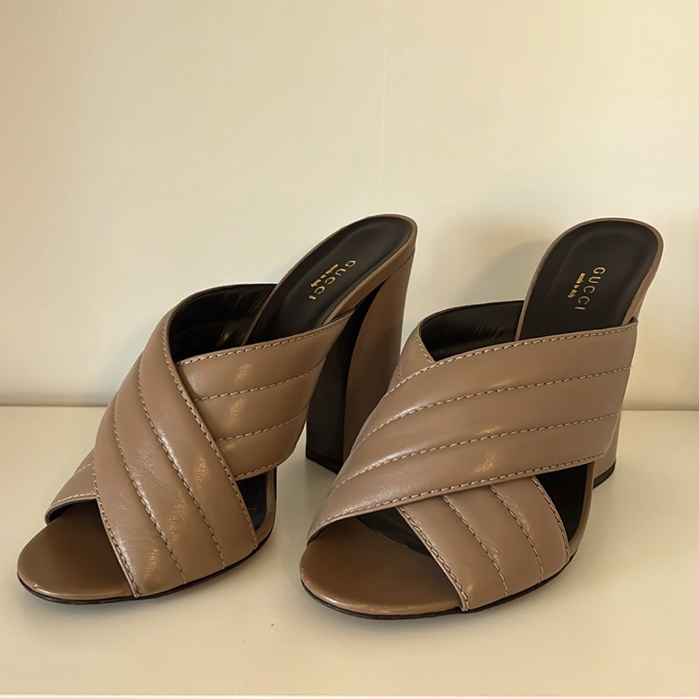 Gucci Block Heel Sandal Mules SZ 41 (US 10)